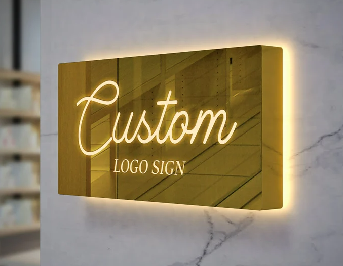 Customized Business Logo Neon sign and LED BOX